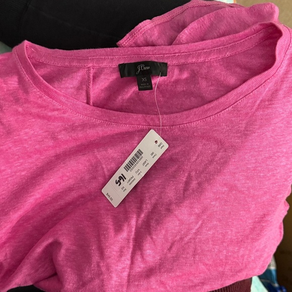 J. Crew Linen Ruffle Back Short Sleeve Top Tee - NWT - Picture 3 of 5